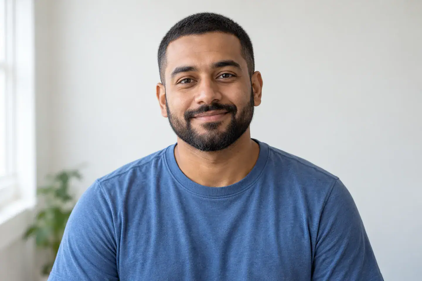 Portrait of a man with his face unobstructed in even light.